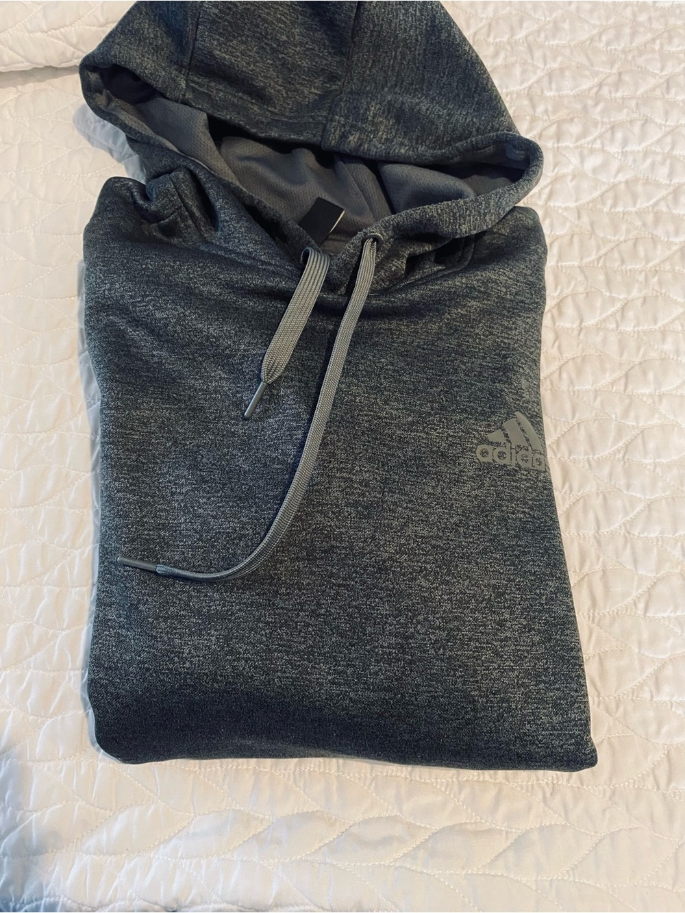 adidas Men’s Dark Heather Gray Crewneck Hoodie